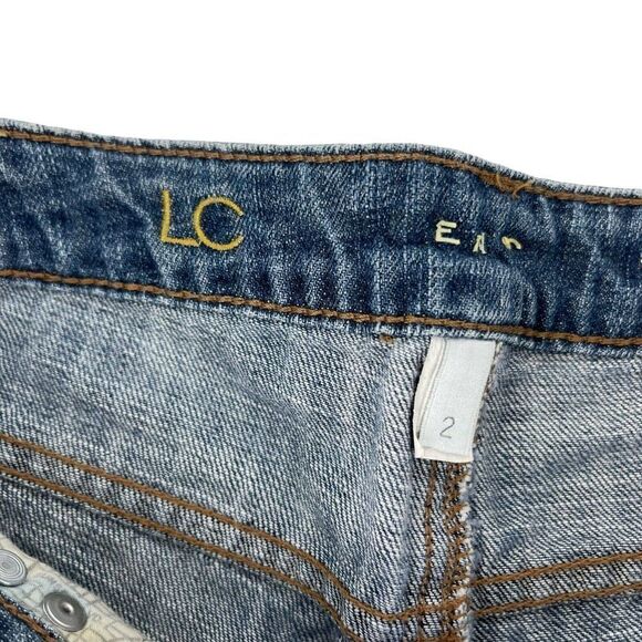 Lauren Conrad Denim Shorts Bermuda Length Cuffed Blue Jean Womens Size 2 Studded - Picture 5 of 6